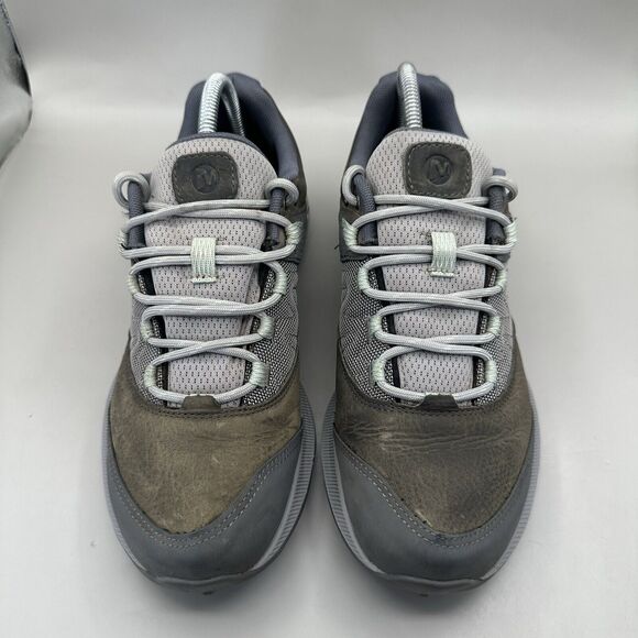 Merrell Womens Zion Waterproof WP Hiking Trail Sneakers Green Leather Size 9.5 - Picture 4 of 10